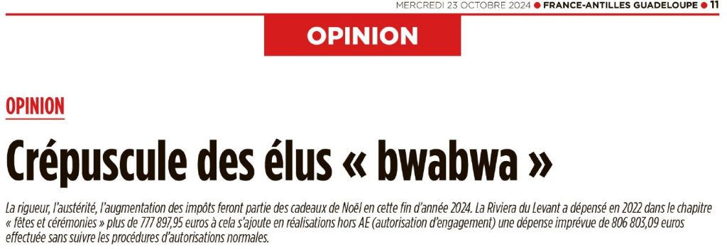 Article France Antilles Moun Gozié 